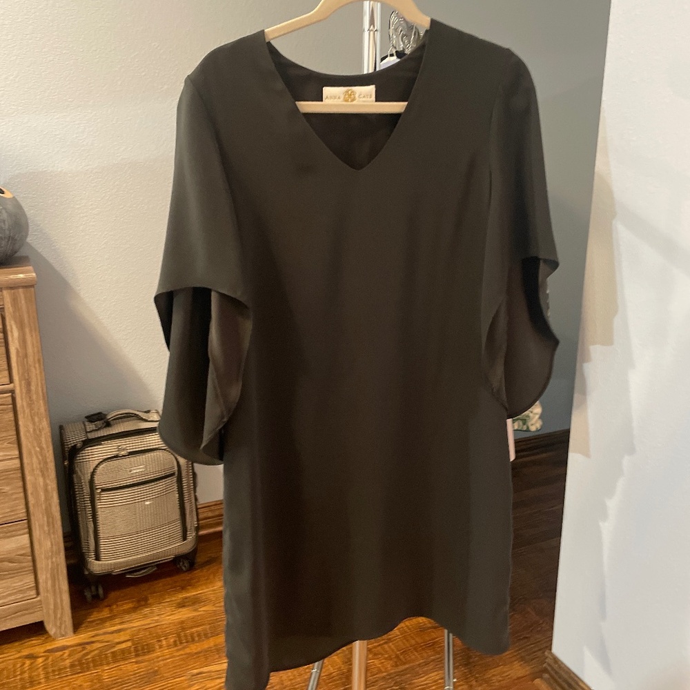 Anna cate black balloon sleeve ship dress